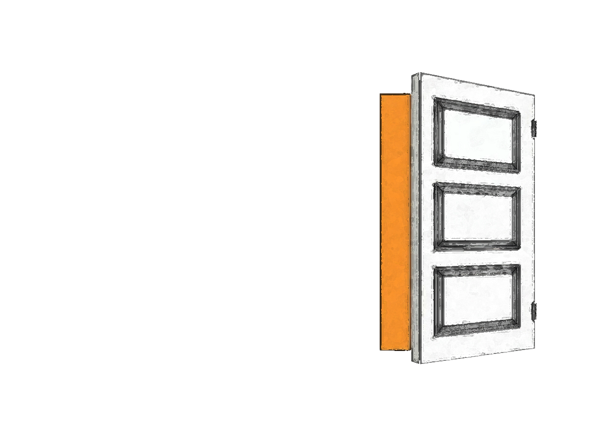 Door and warm light illustration
